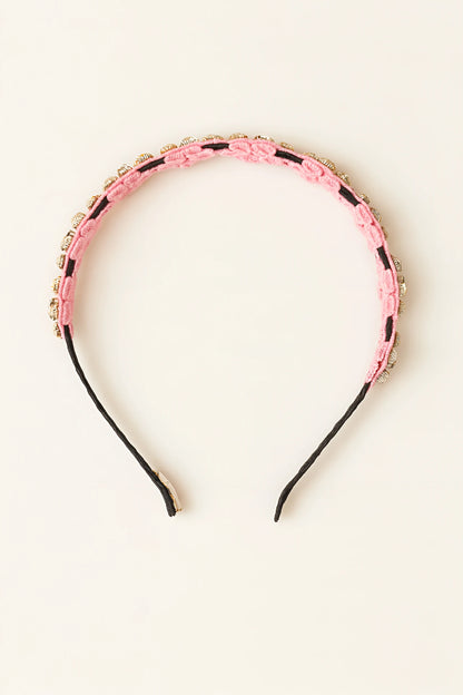 Choko Rhinestone Floral Hairband for Girls - Pink - Choko