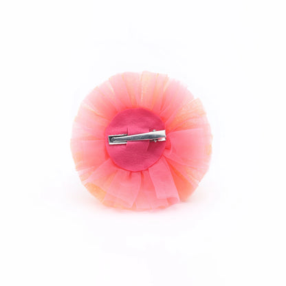 Baby Girl Birthday Floral Crown Hair Clip - Yellow Orange Pearl Bow | Choko - Choko