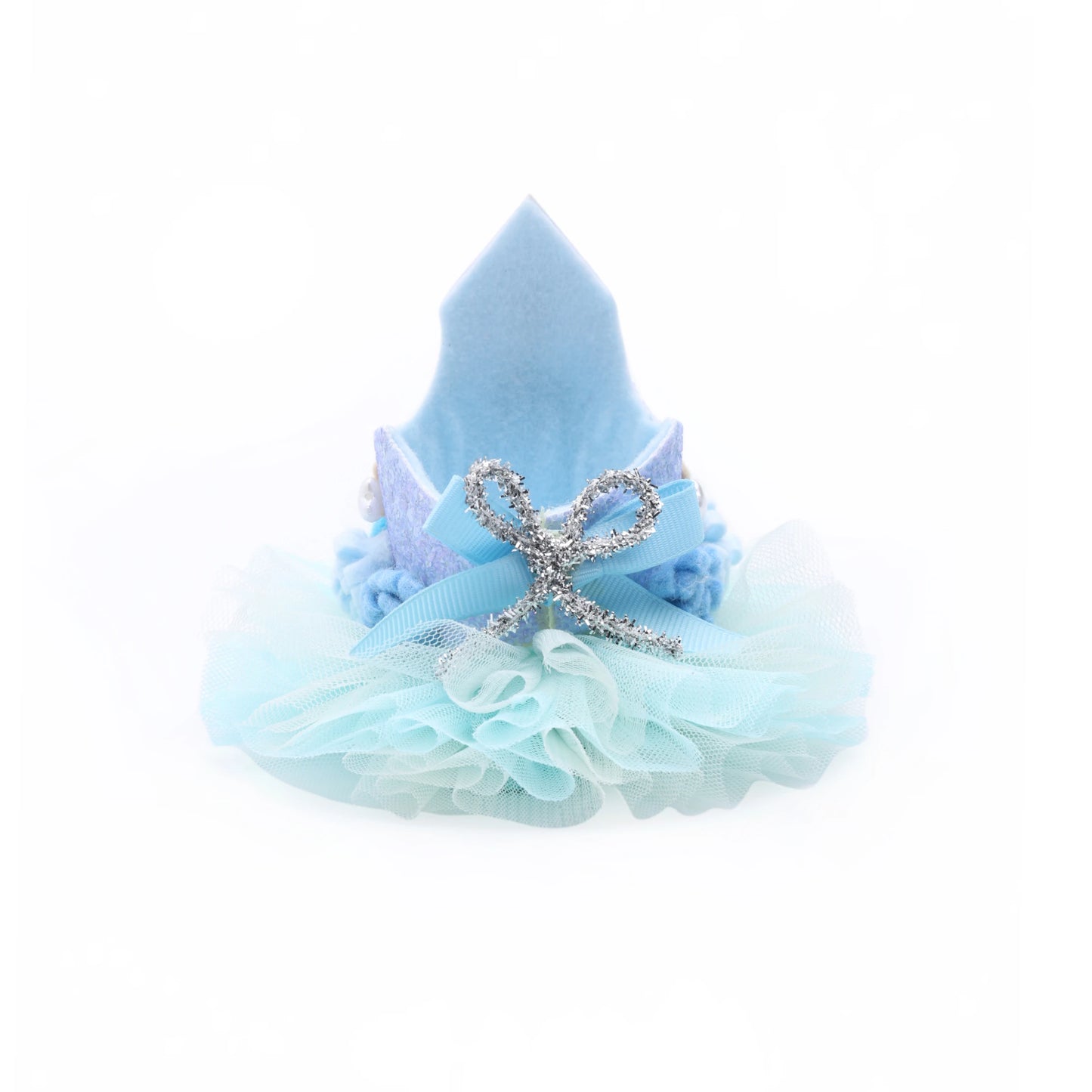 Baby Girl 1st Birthday Crown Hair Band - Blue Floral Tulle | Choko - Choko