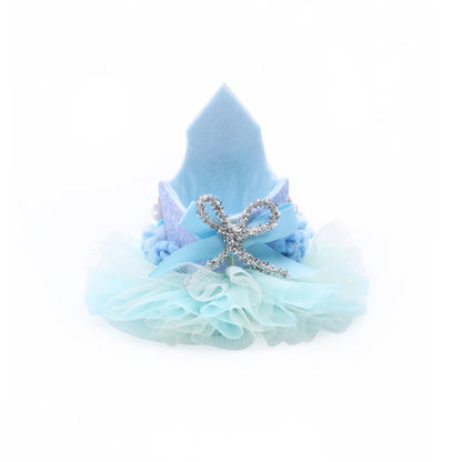 Baby Girl 1st Birthday Crown Hair Band - Blue Floral Tulle | Choko - Choko