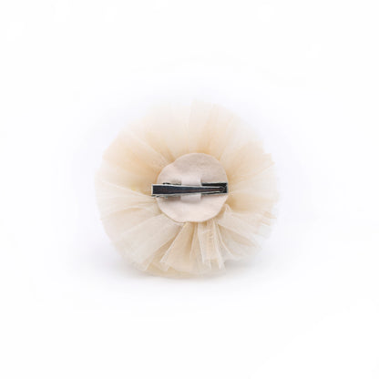 Baby Girl Birthday Regal Crown Hair Clip - Beige Cream Bow | Choko - Choko