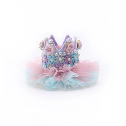 Baby Girl Birthday Floral Crown Hair Clip - Pink Blue Pastel | Choko - Choko