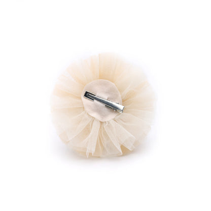 Baby Girl Birthday Crown Hair Clip - Gold Beige Pearl Bow | Choko - Choko