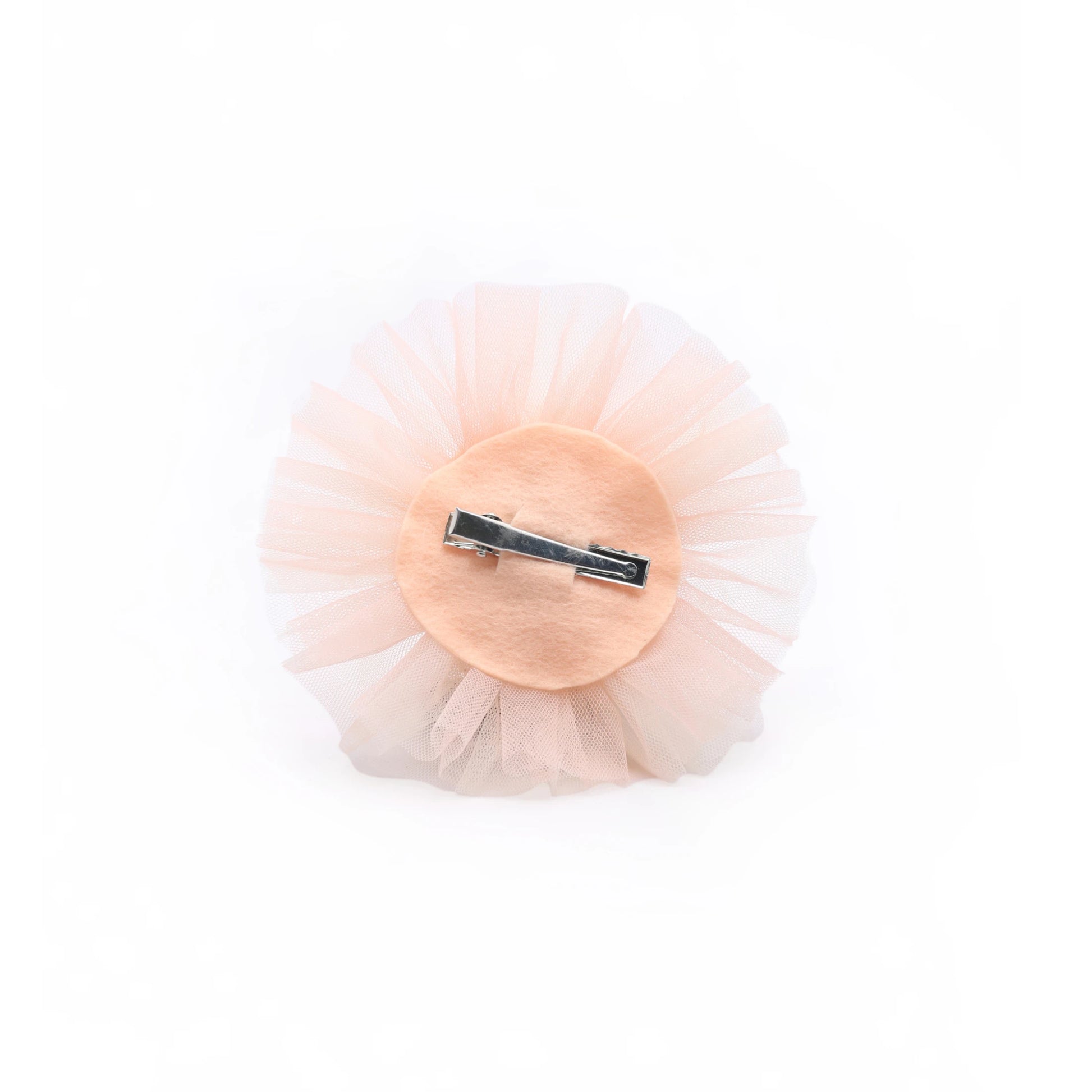 Baby Girl Birthday Crown Hair Clip - Beige Gold Pearl Tulle | Choko - Choko