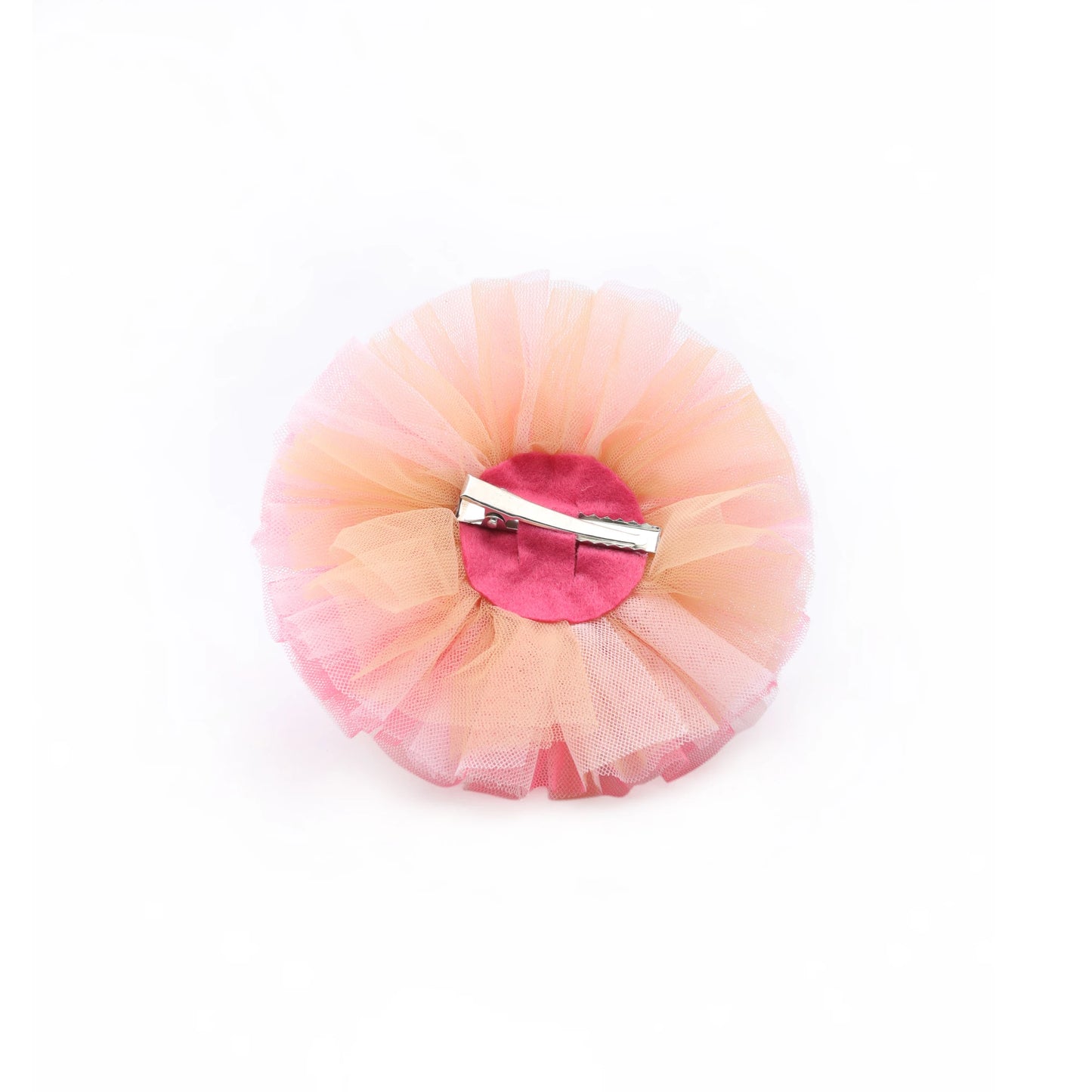 Baby Girl Birthday Hot Pink Crown Hair Clip - Gold Bow Pearl Tulle | Choko - Choko