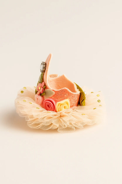Girls 2nd Birthday Crown Hair Band - Glitter Floral Tulle | Choko - Choko