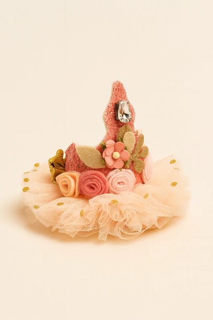Girls 2nd Birthday Crown Hair Band - Glitter Floral Tulle | Choko - Choko