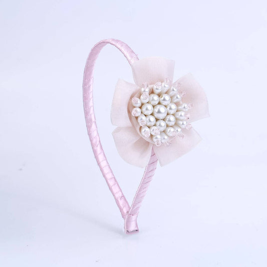 Choko Pearl Flower Hairband for Girls - Light Pink