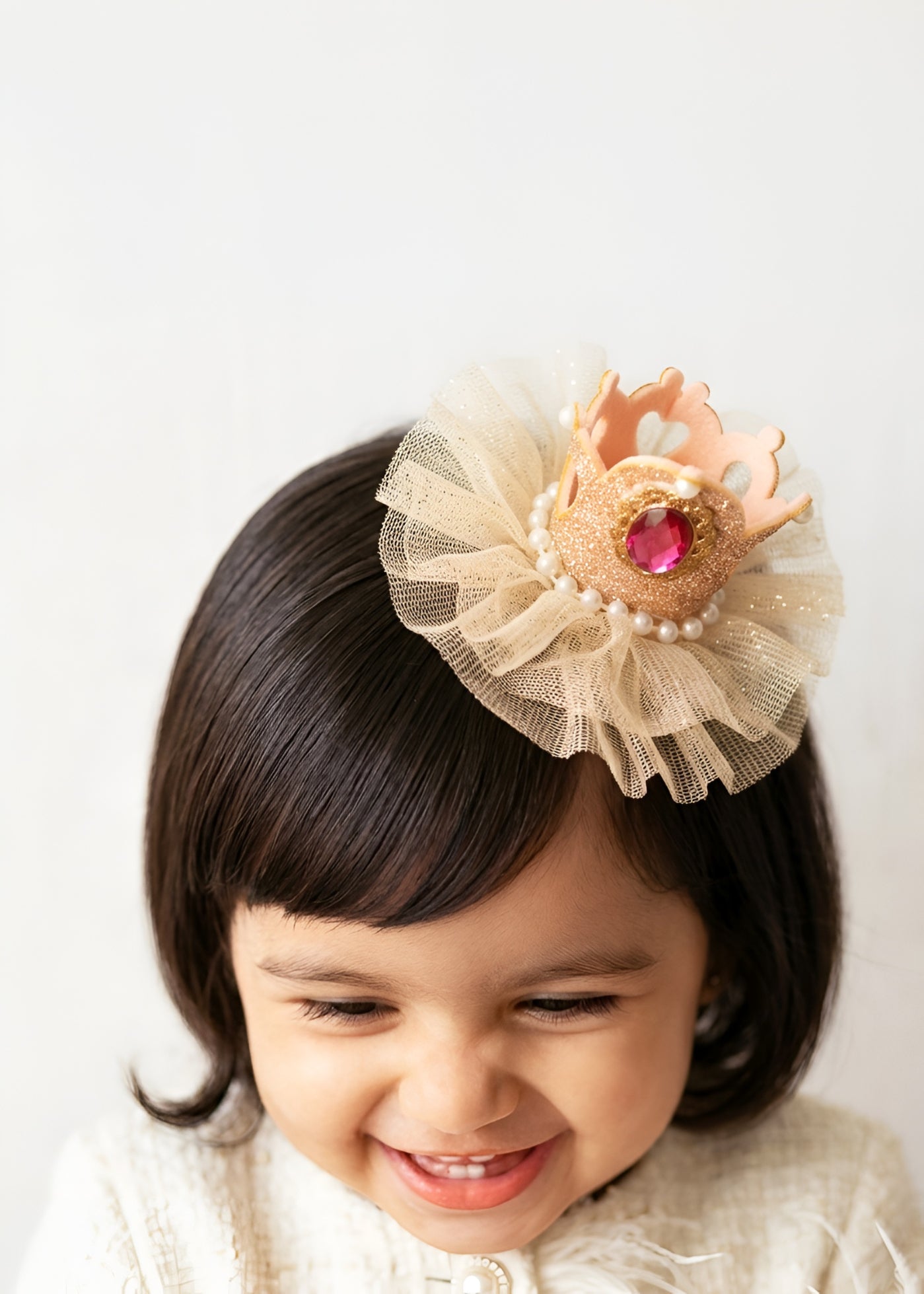 Choko Girls Gold Embellished Princess Collection Non Slip Alligator Crown Hair Clip