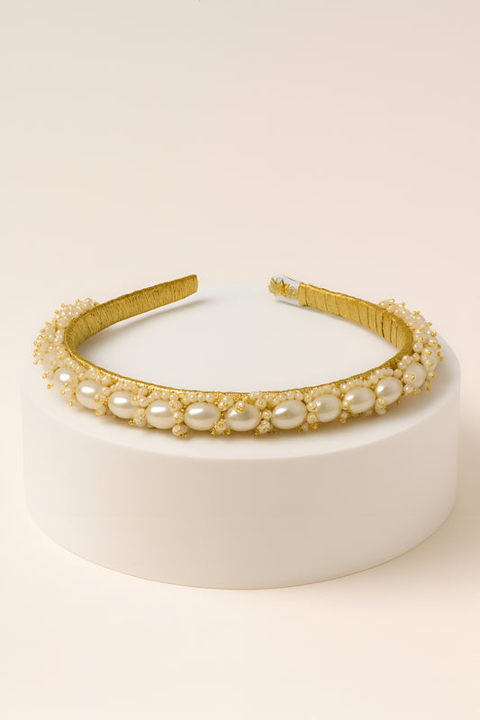 Choko Girls Gold Pearl Embellished Classic Collection Traditional Design Hair Band