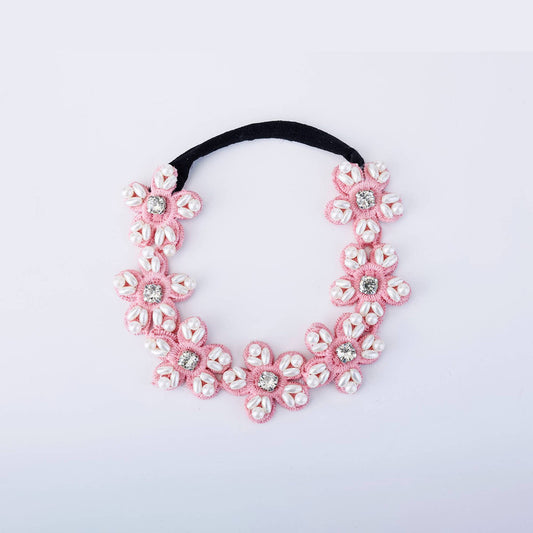 Choko Rhinestone Hairband for Girls - Red and Silver
