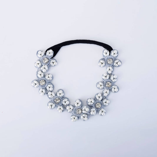 Choko Pearl Flower Hairband for Girls - White