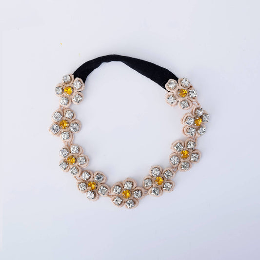 Choko Floral Rhinestone Hairband for Girls - Baby Blue