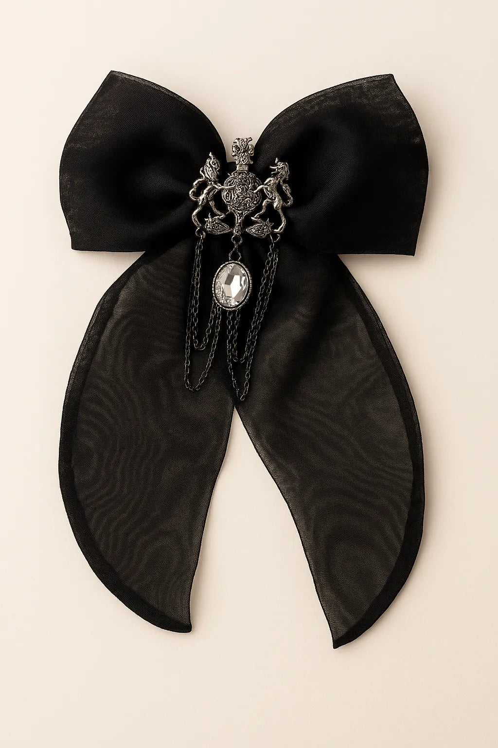 Choko Gothic Bow Hair Clip for Girls - Black