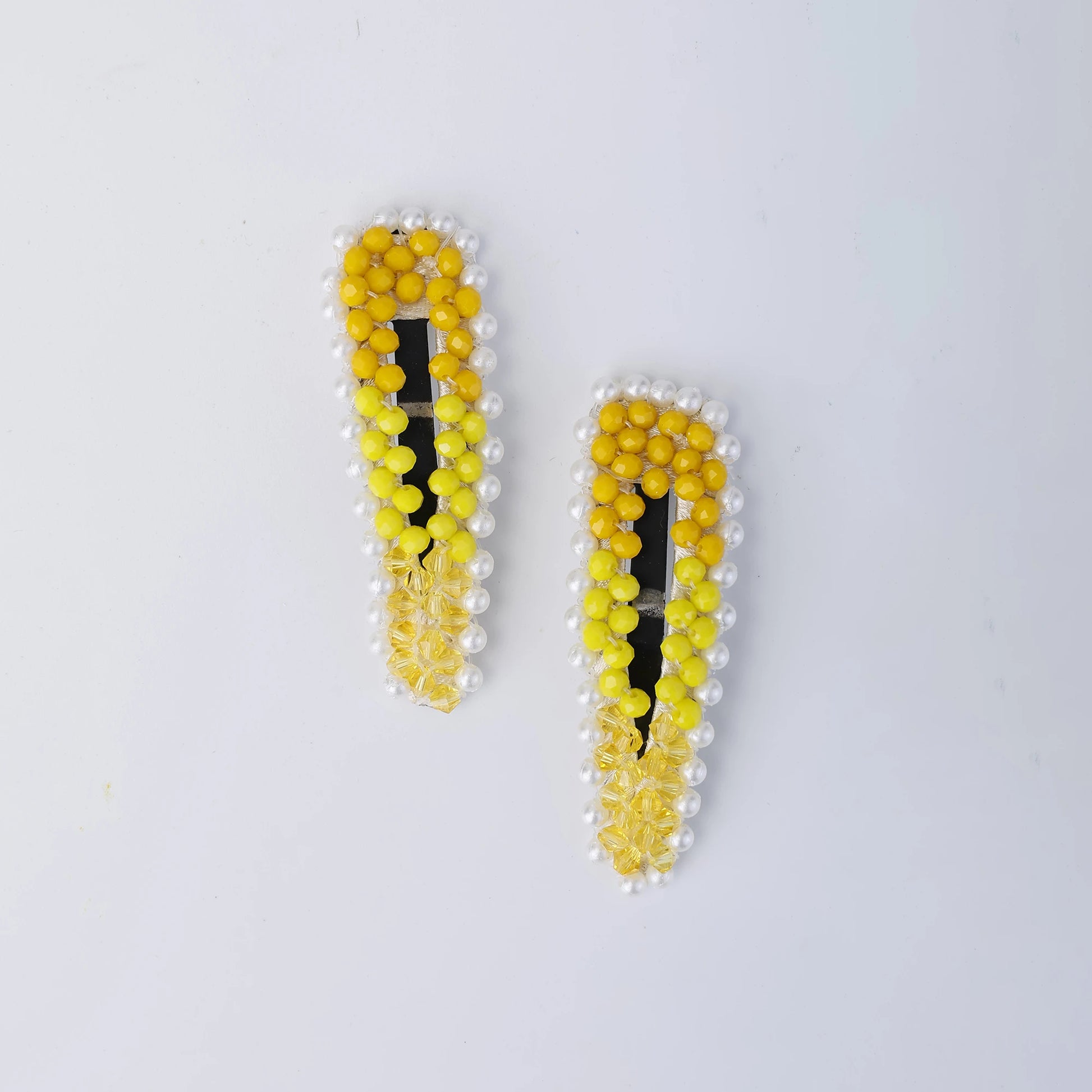 Choko Beaded Hair Clip Set for Girls - Yellow - Choko