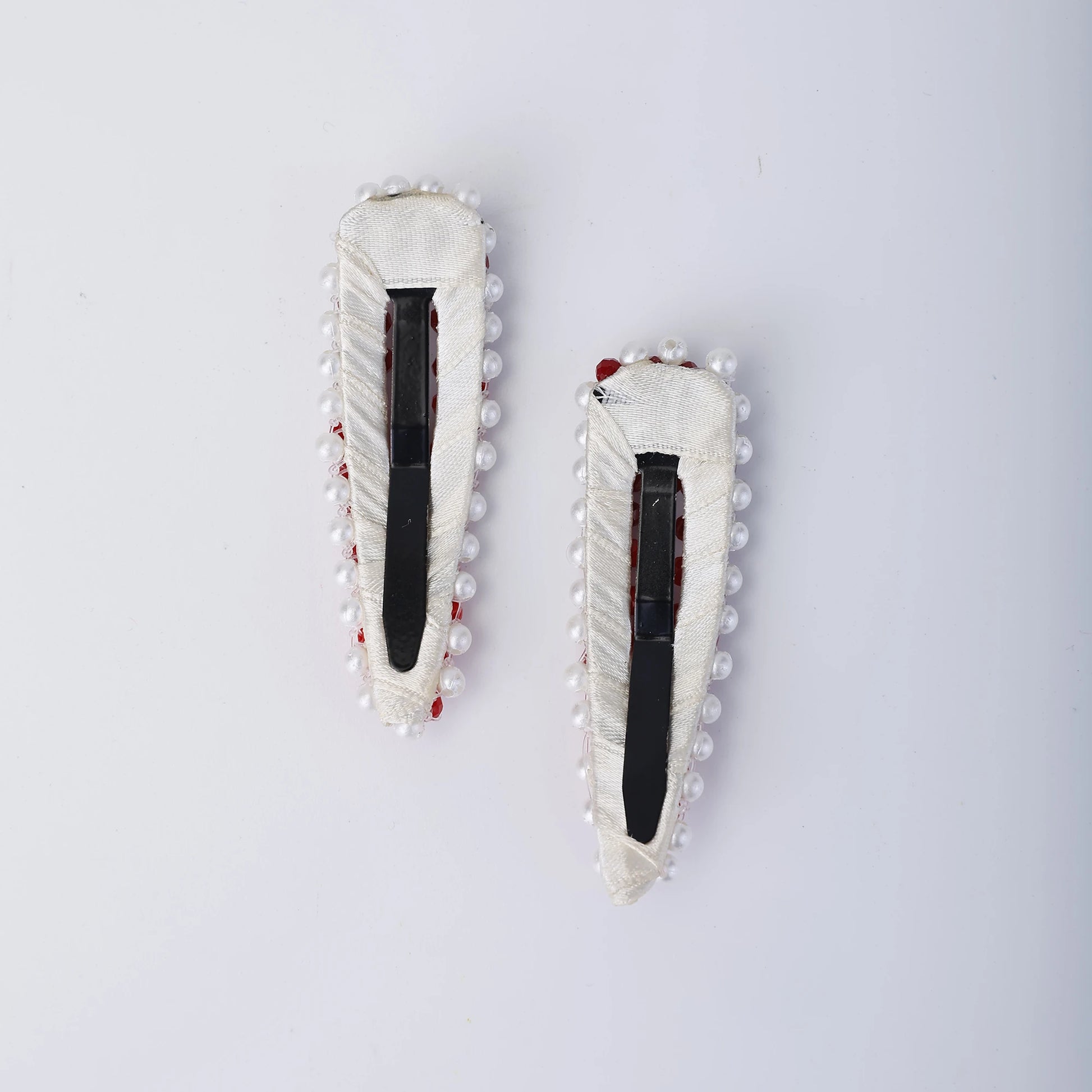 Choko Beaded Hair Clip Set for Girls - Red - Choko