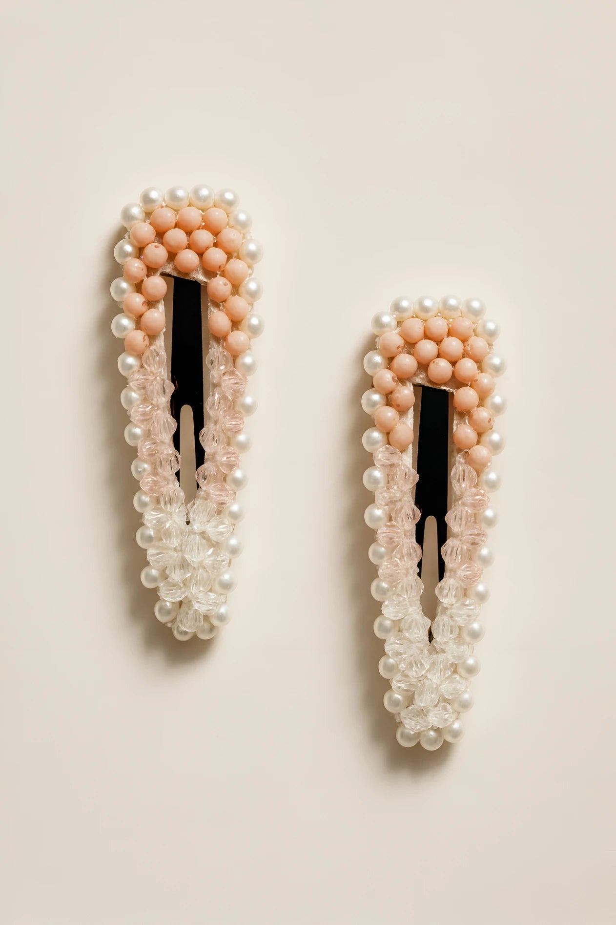 Choko Beaded Hair Clip Set for Girls - Beige - Choko