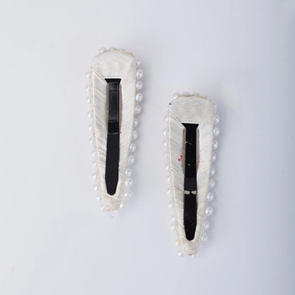 Choko Beaded Hair Clip Set for Girls - Beige - Choko