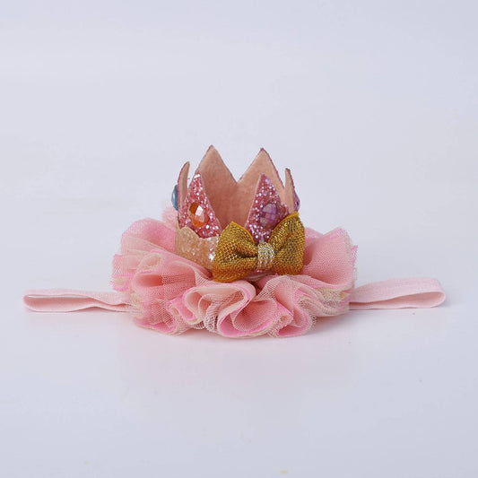 Choko Glitter Crown Birthday Headband - Pink