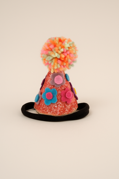 Choko Pom Birthday Party Hat Headband for Baby Girls — Pink - Choko