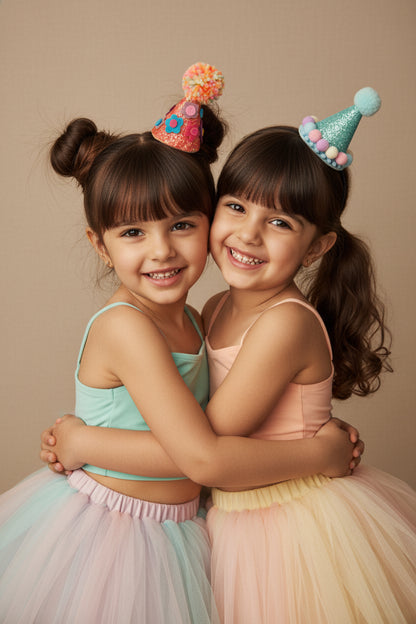Choko Pom Birthday Party Hat Headband for Baby Girls — Pink - Choko