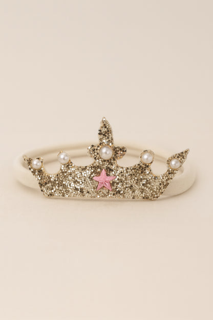 Choko Glitter Crown Birthday Headband for Baby Girls — Silver - Choko