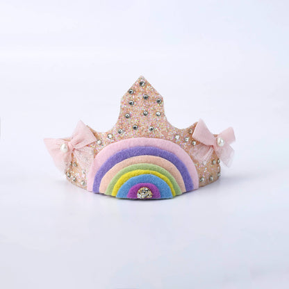 Choko Sparkling Rainbow Birthday Crown Headband - Pink, for Baby Girls and Boys