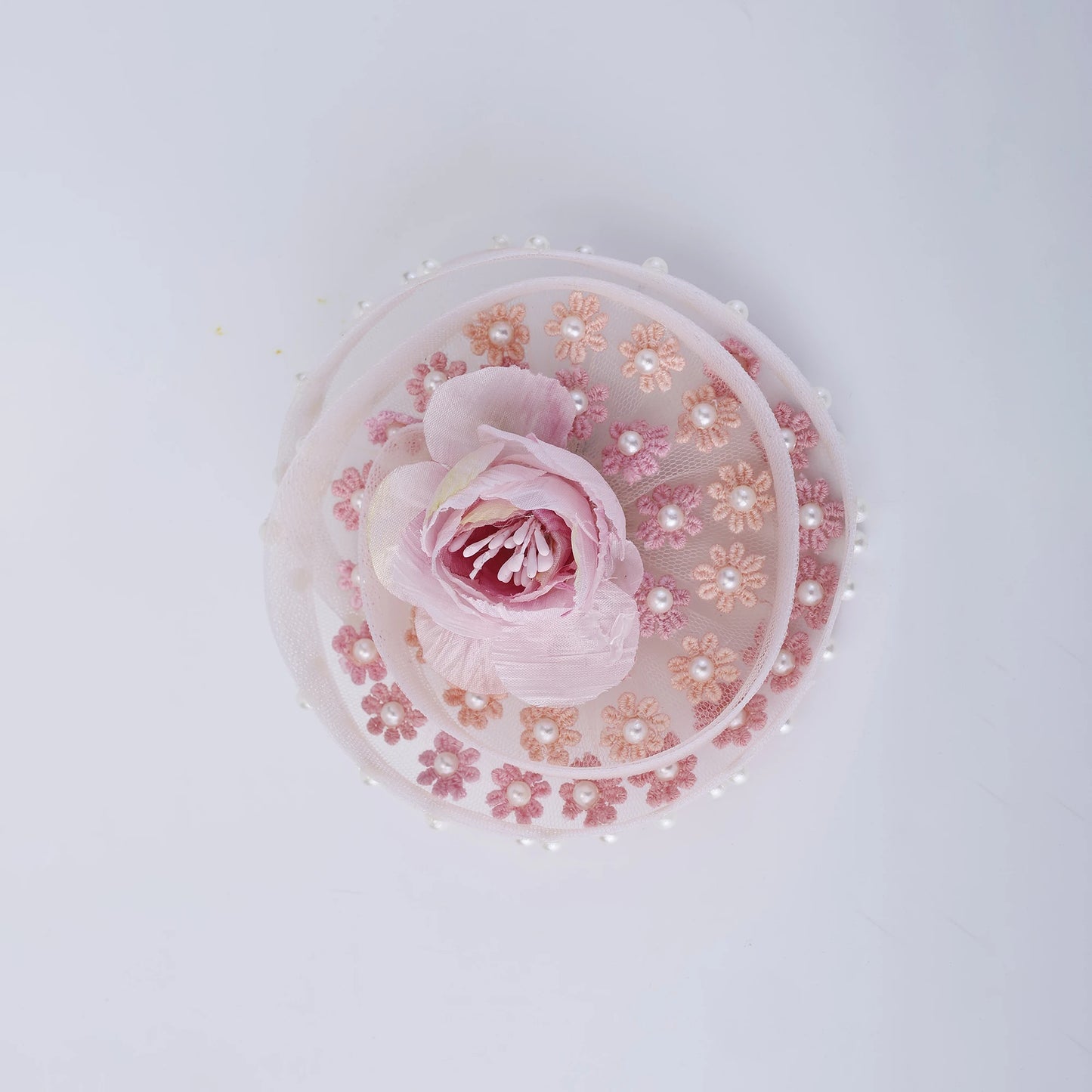 Choko Floral Embroidered Pearl Hairclip for Girls - Pink - Choko