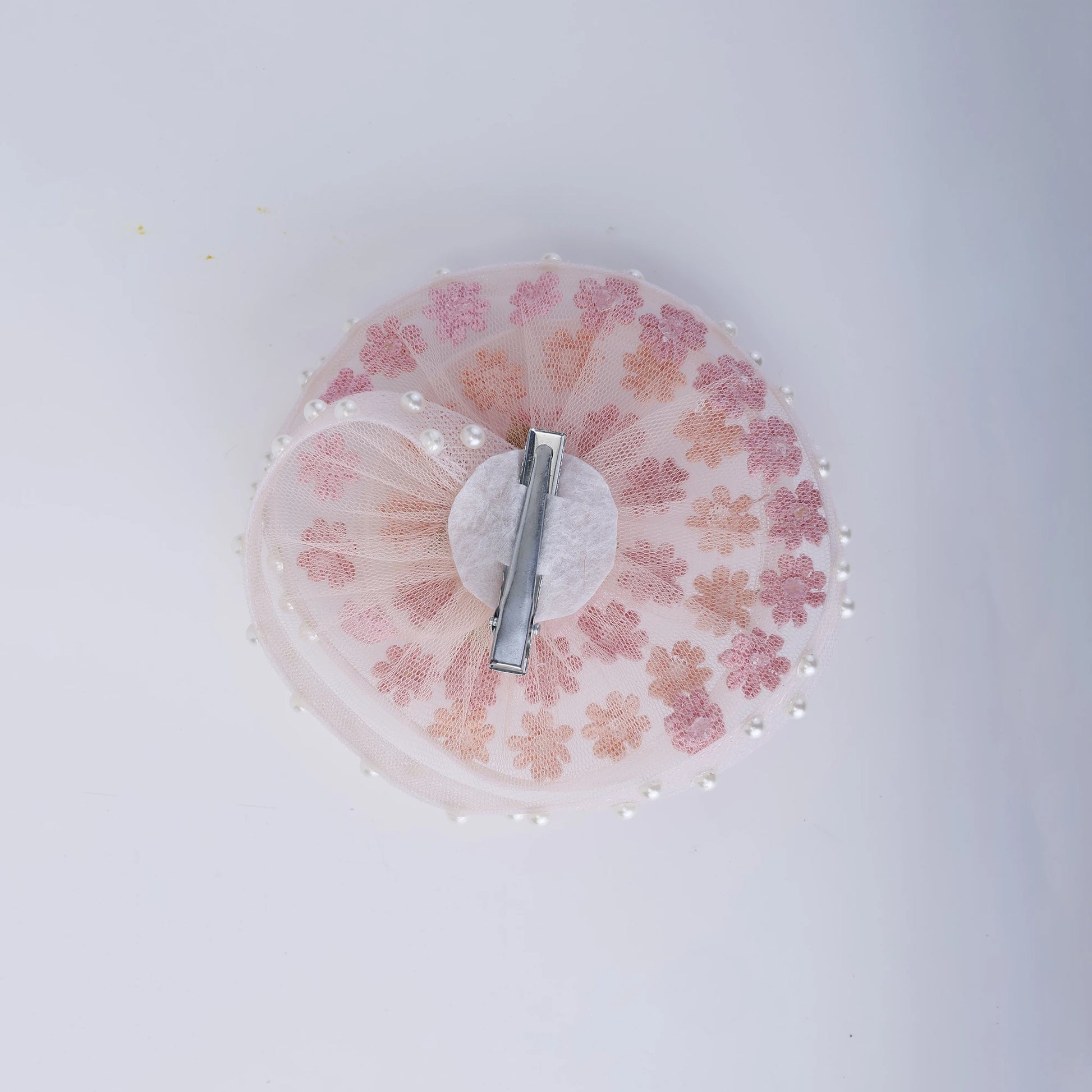 Choko Floral Embroidered Pearl Hairclip for Girls - Pink - Choko
