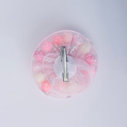 Pastel Crown Pom-Pom Birthday Hair Clip for Baby Girls -  CCK90 - Choko