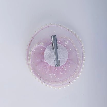 Choko Champagne Pearl Blossom Birthday Hair Clip for Baby Girls — Purple - Choko