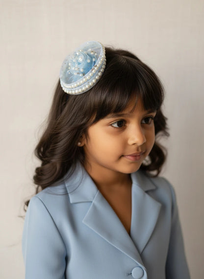 Choko Golden Shimmer Pearl Bloom Hairclip for Girls — Blue - Choko