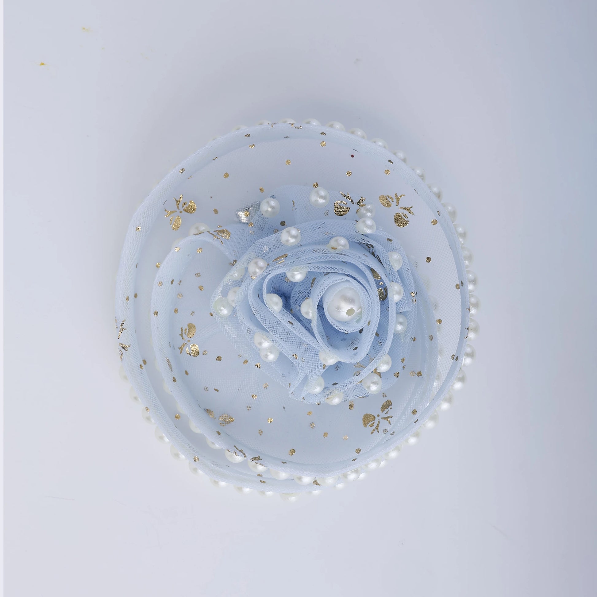 Choko Golden Shimmer Pearl Bloom Hairclip for Girls — Blue - Choko