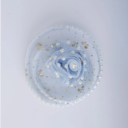 Choko Golden Shimmer Pearl Bloom Hairclip for Girls — Blue - Choko