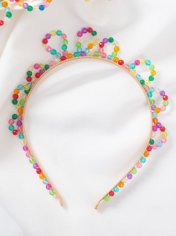 Choko Rainbow Pop Jewelled Hair Band for Girls - Multicolor