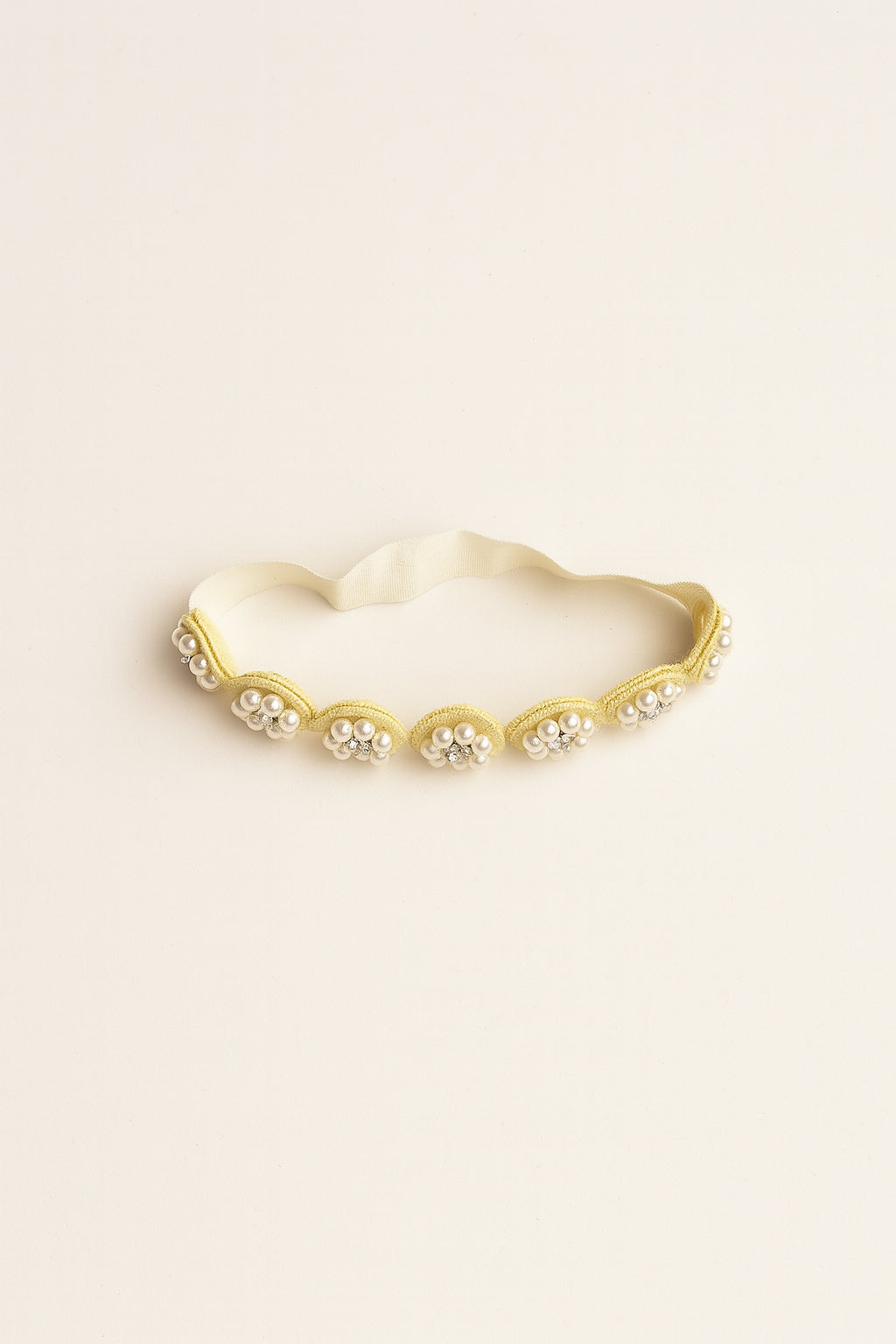 Choko Pearl Flower Detailing Headband for Baby Girls — Yellow - Choko
