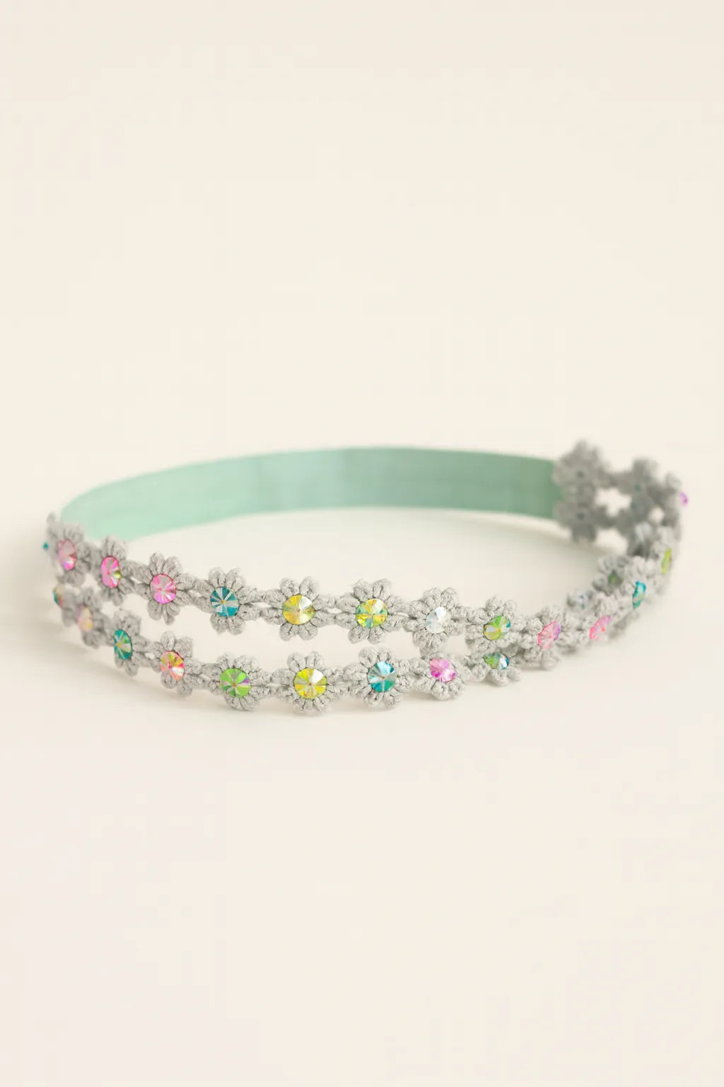 Choko Pearl Flower Detailing Headband for Baby Girls — Light Blue - Choko