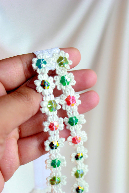 Pearl Flower Detailing Headband - White
