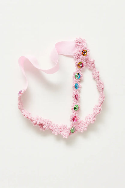 Choko Pearl Flower Detailing Headband for Baby Girls — Pink - Choko