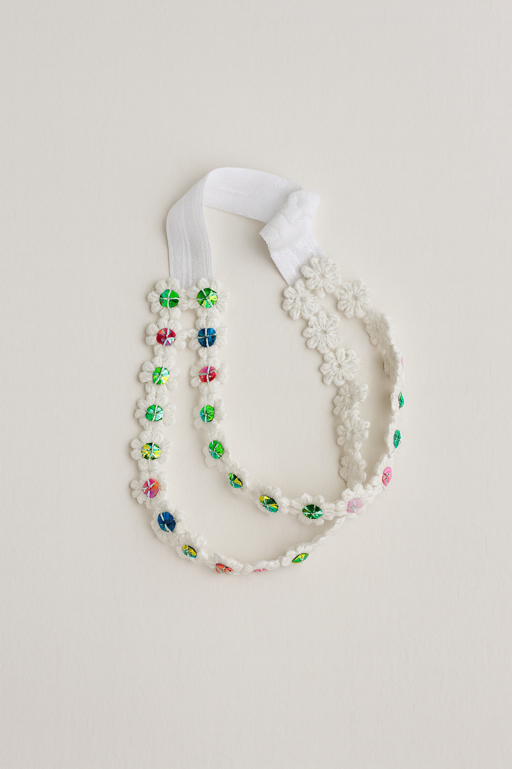 Choko Pearl Flower Detailing Headband for Baby Girls — White - Choko
