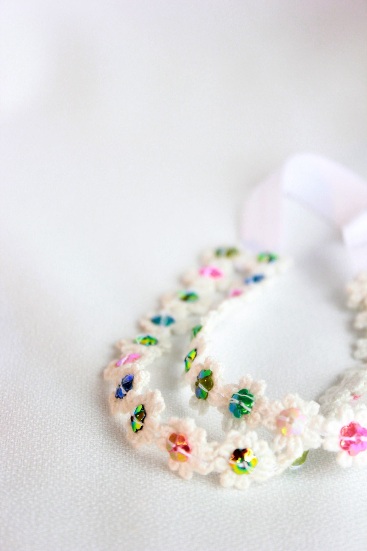 Choko Pearl Flower Detailing Headband for Baby Girls — White - Choko