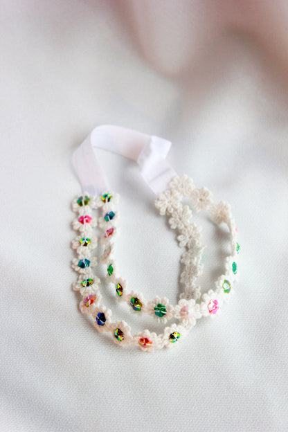 Choko Pearl Flower Detailing Headband for Baby Girls — White - Choko