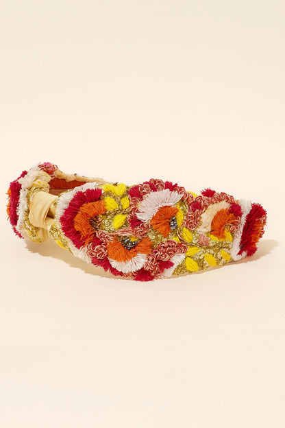 Lush Gardens Burgundy Headband