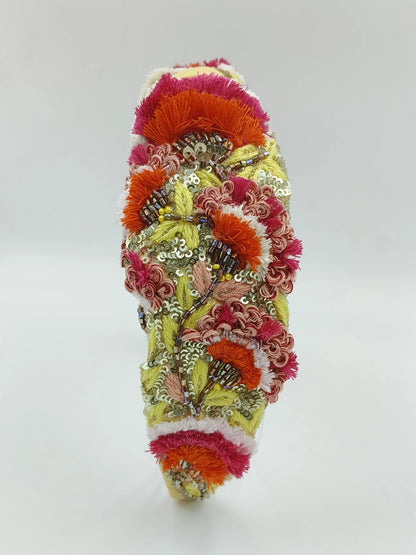 Lush Gardens Burgundy Headband