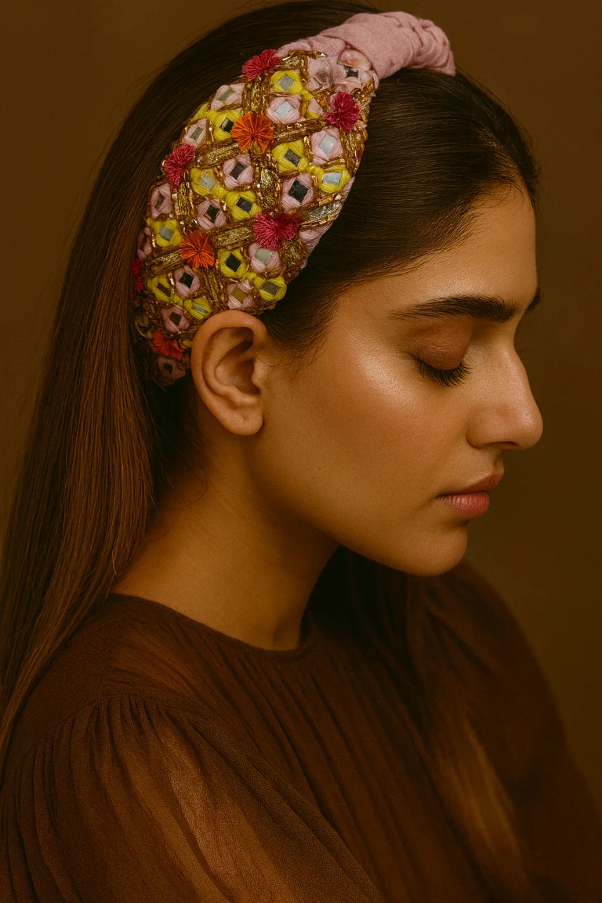 Ethnic Beauty EmbroideRed Headband