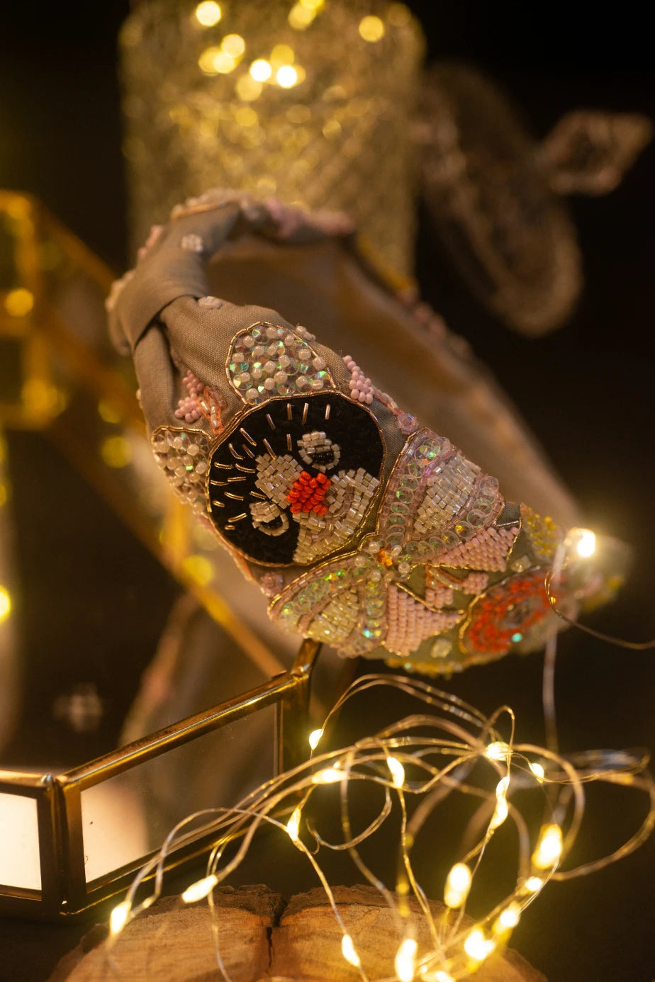 Gilded Flora Beaded Headband - Choko