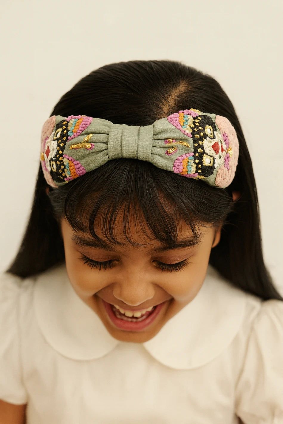 Gilded Flora Beaded Headband - Choko