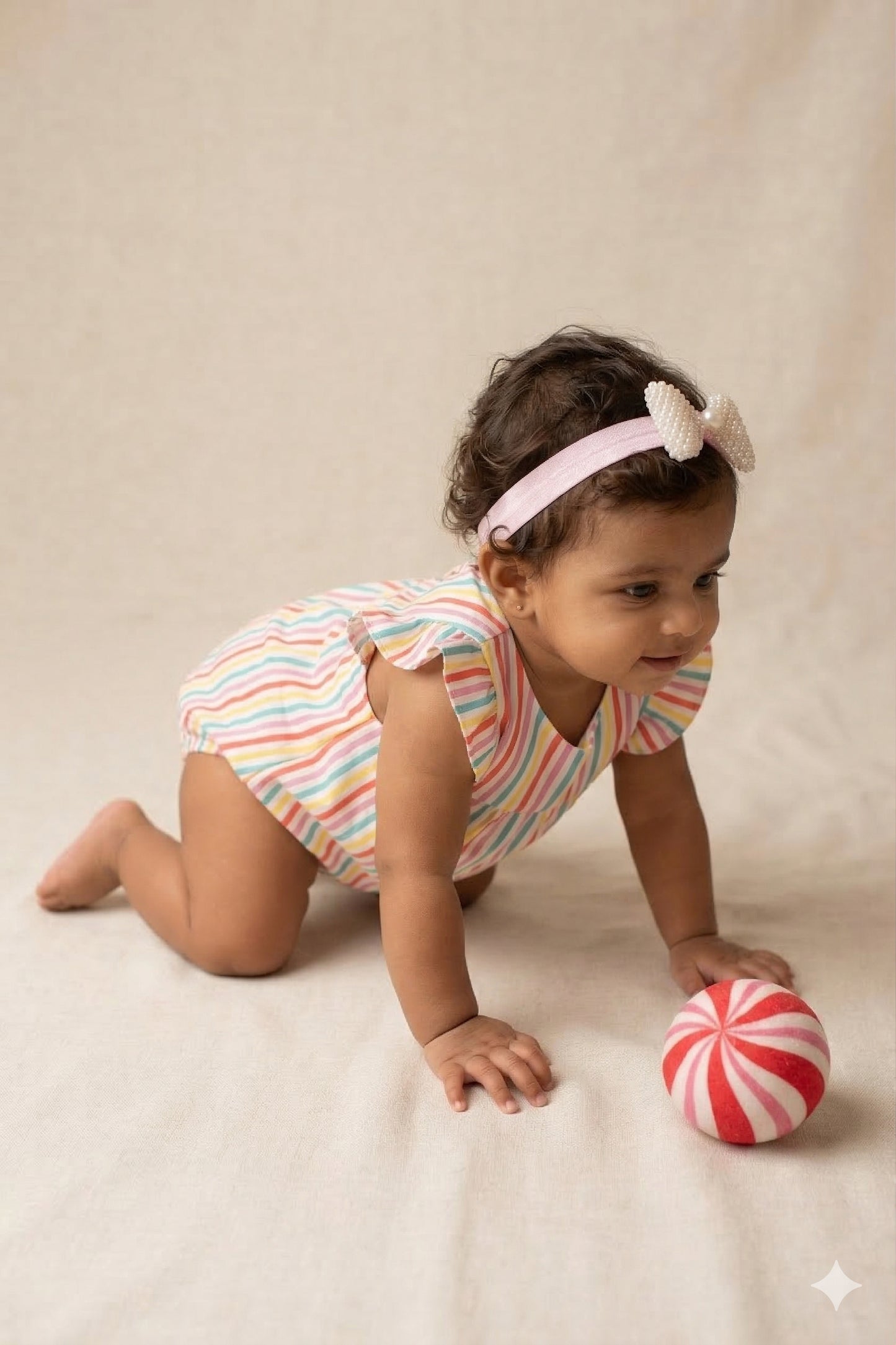 Choko Pearl Bow Detailing Headband for Baby Girls — Pink - Choko