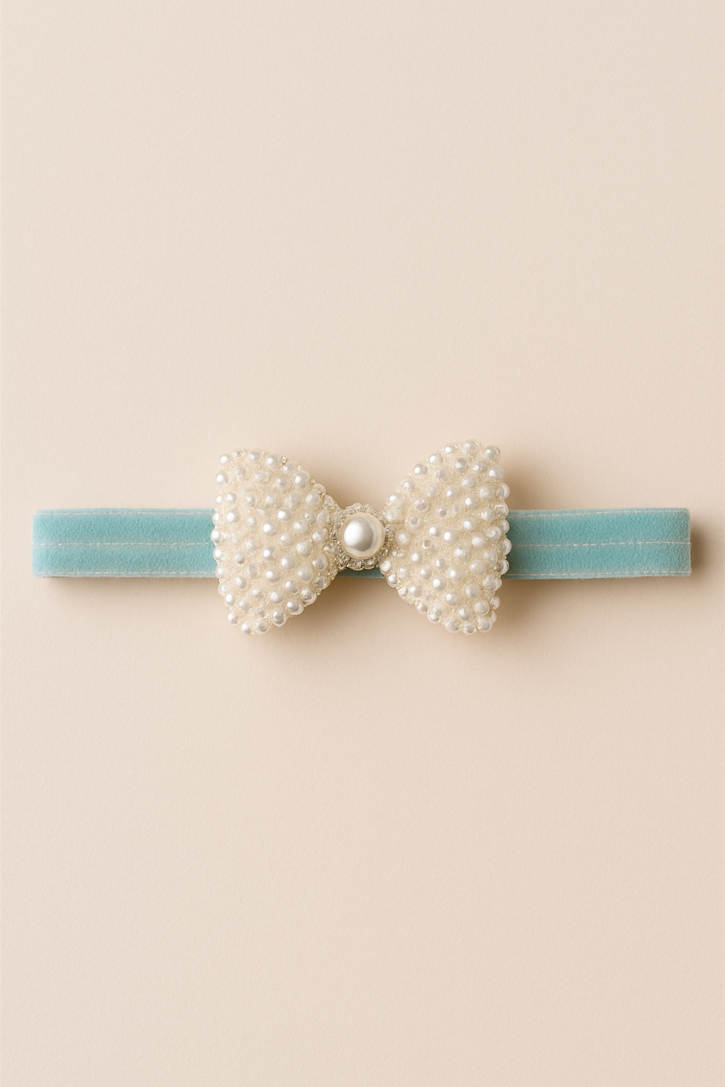 Choko Pearl Bow Detailing Headband for Baby Girls — Light Blue - Choko