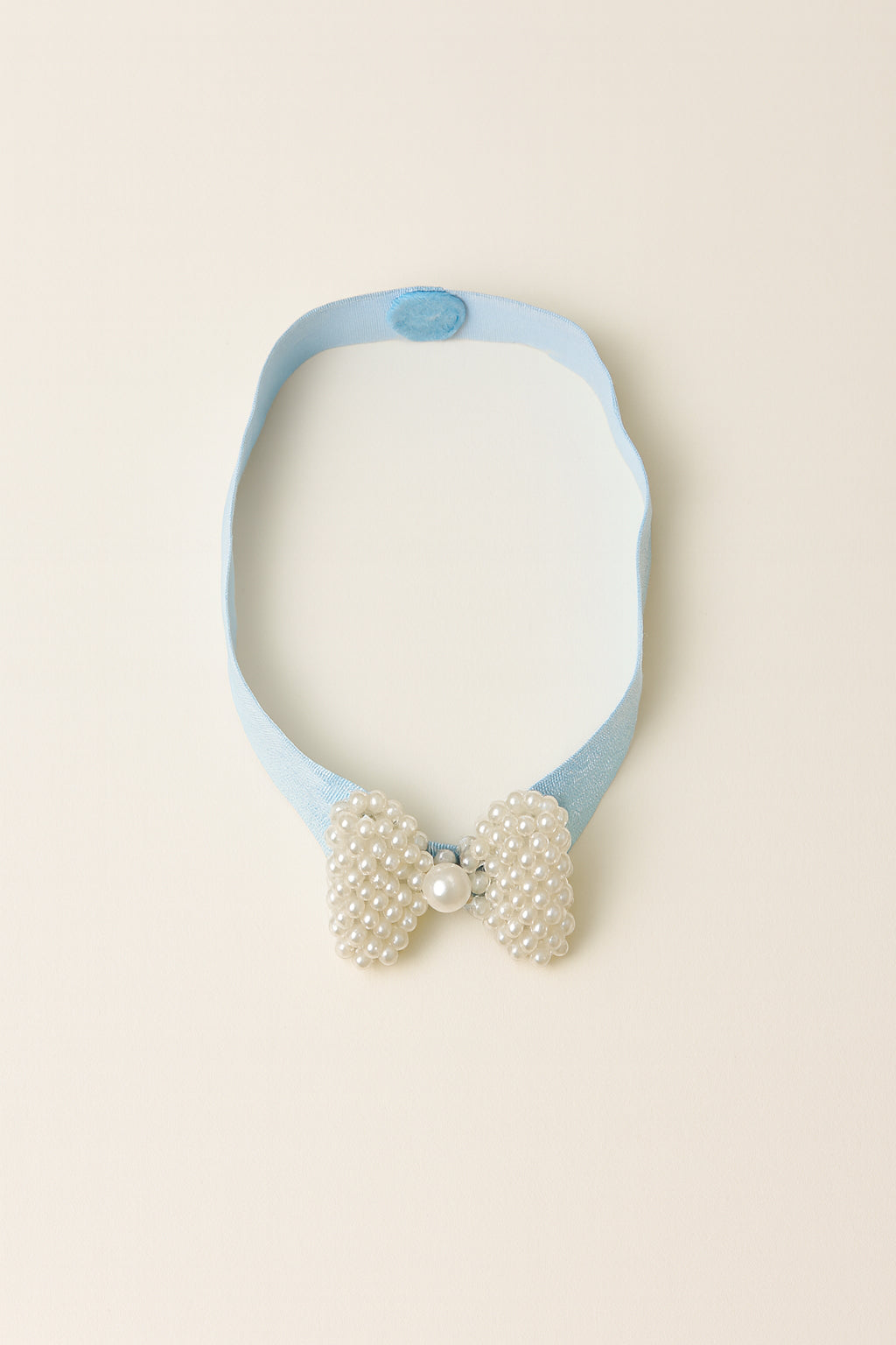 Choko Pearl Bow Detailing Headband for Baby Girls — Light Blue - Choko